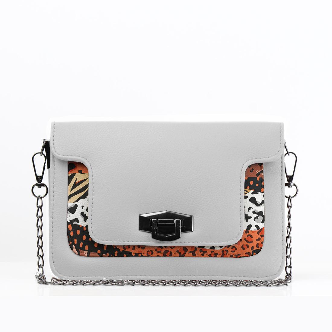 White Mini Embossed Chain Bag Skins - CANVAEGYPT