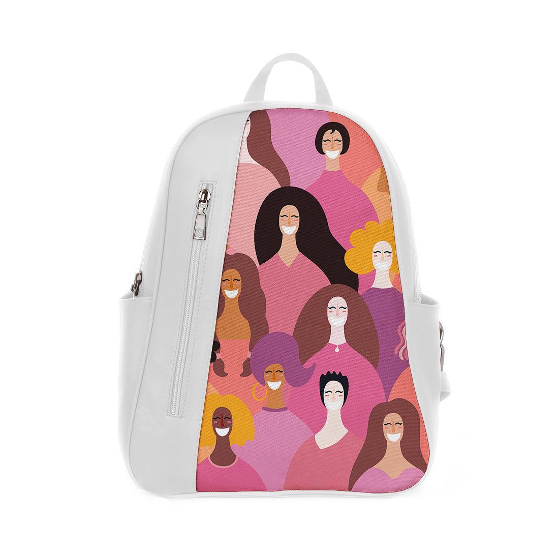 White Mixed Backpack Girl Power - CANVAEGYPT