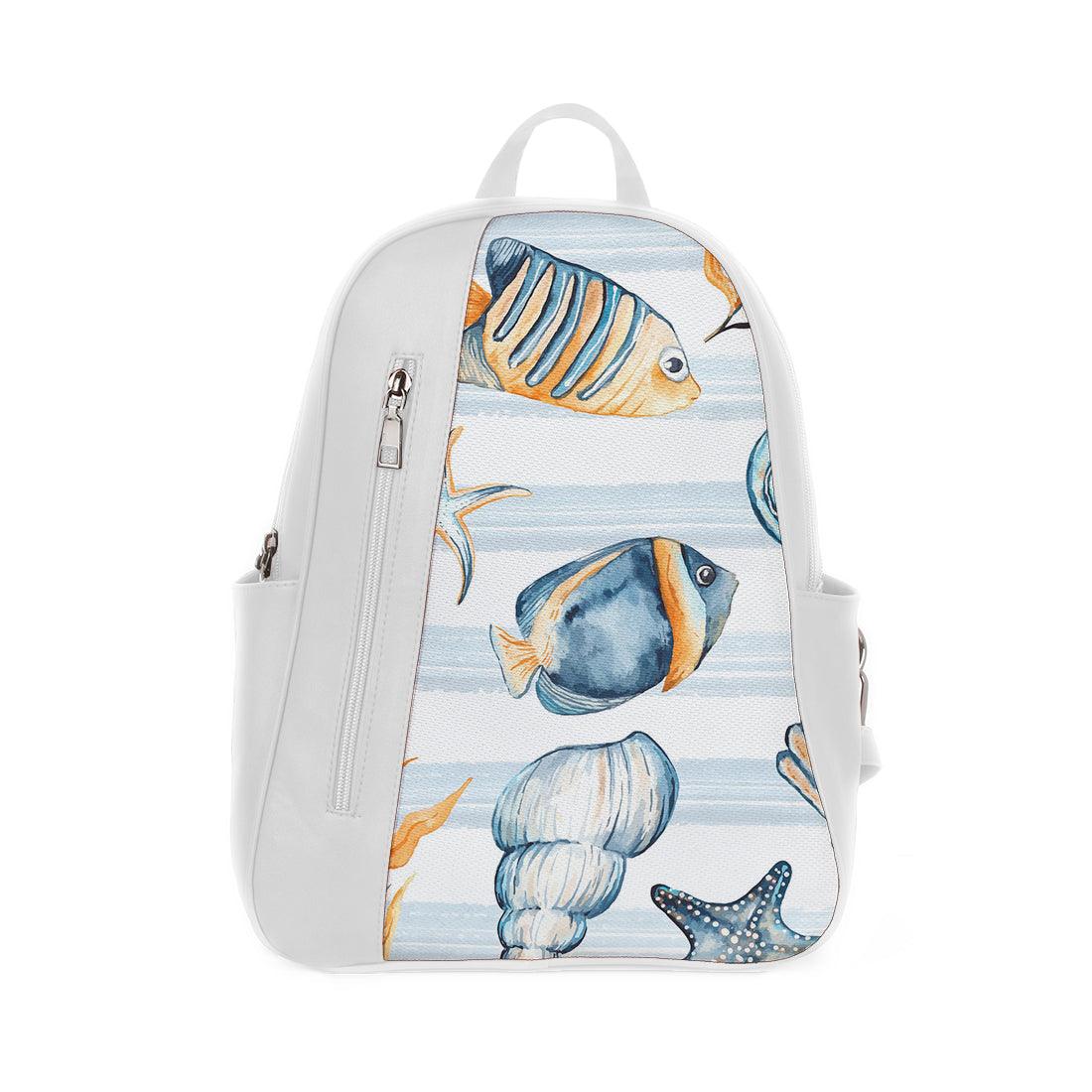White Mixed Backpack Sea Life - CANVAEGYPT