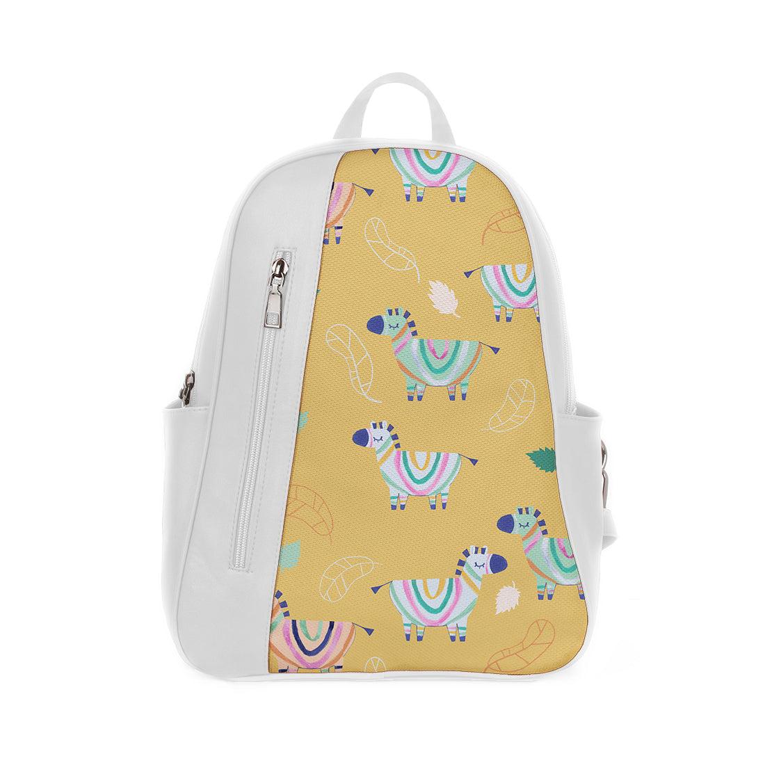 White Mixed Backpack Zebras in yellow - CANVAEGYPT