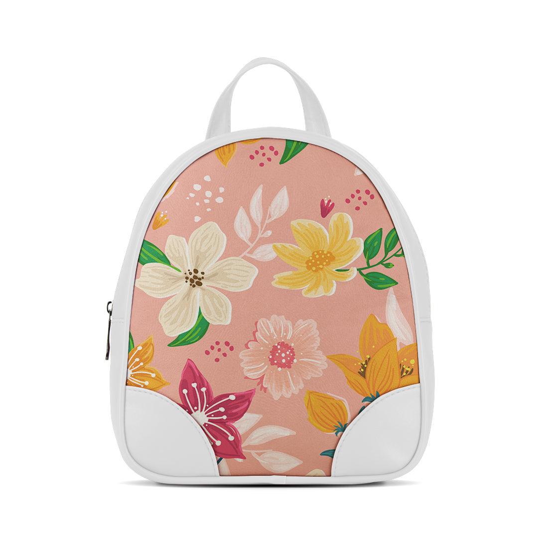 White O Mini Backpacks Flowers - CANVAEGYPT