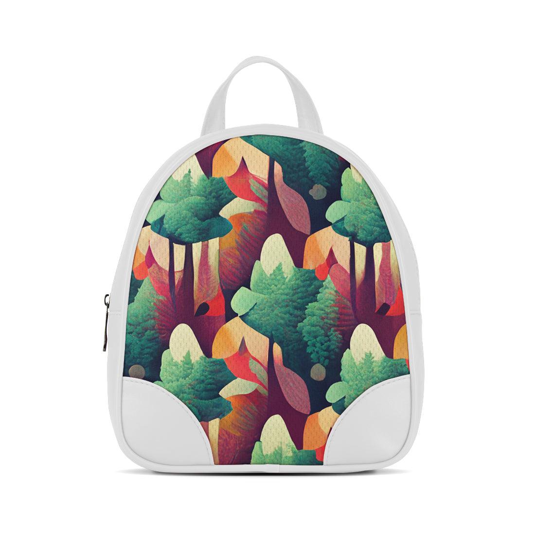 White O Mini Backpacks Forest Pattern - CANVAEGYPT