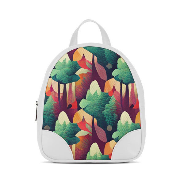 White O Mini Backpacks Forest Pattern - CANVAEGYPT