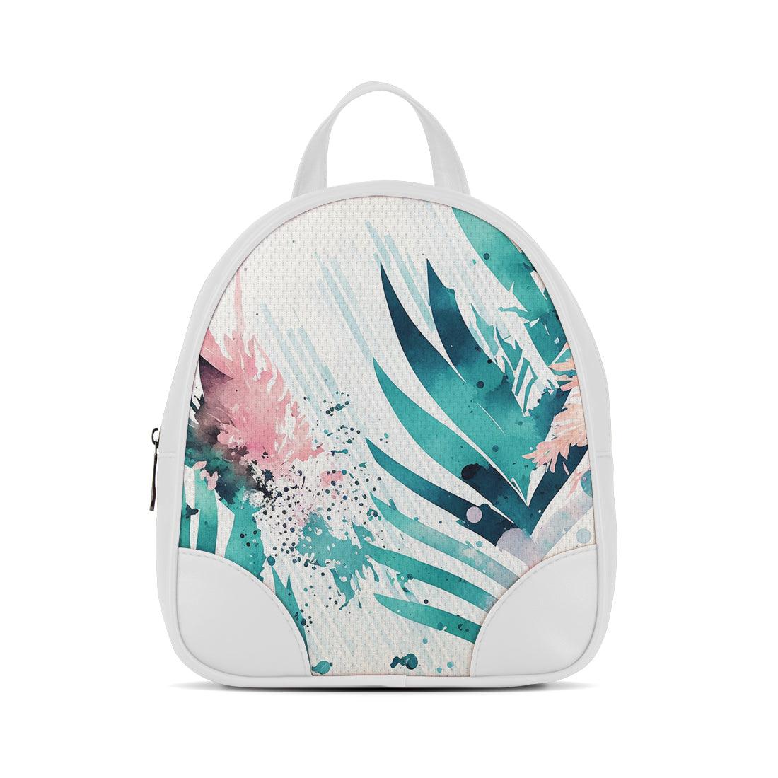 White O Mini Backpacks Leaf - CANVAEGYPT