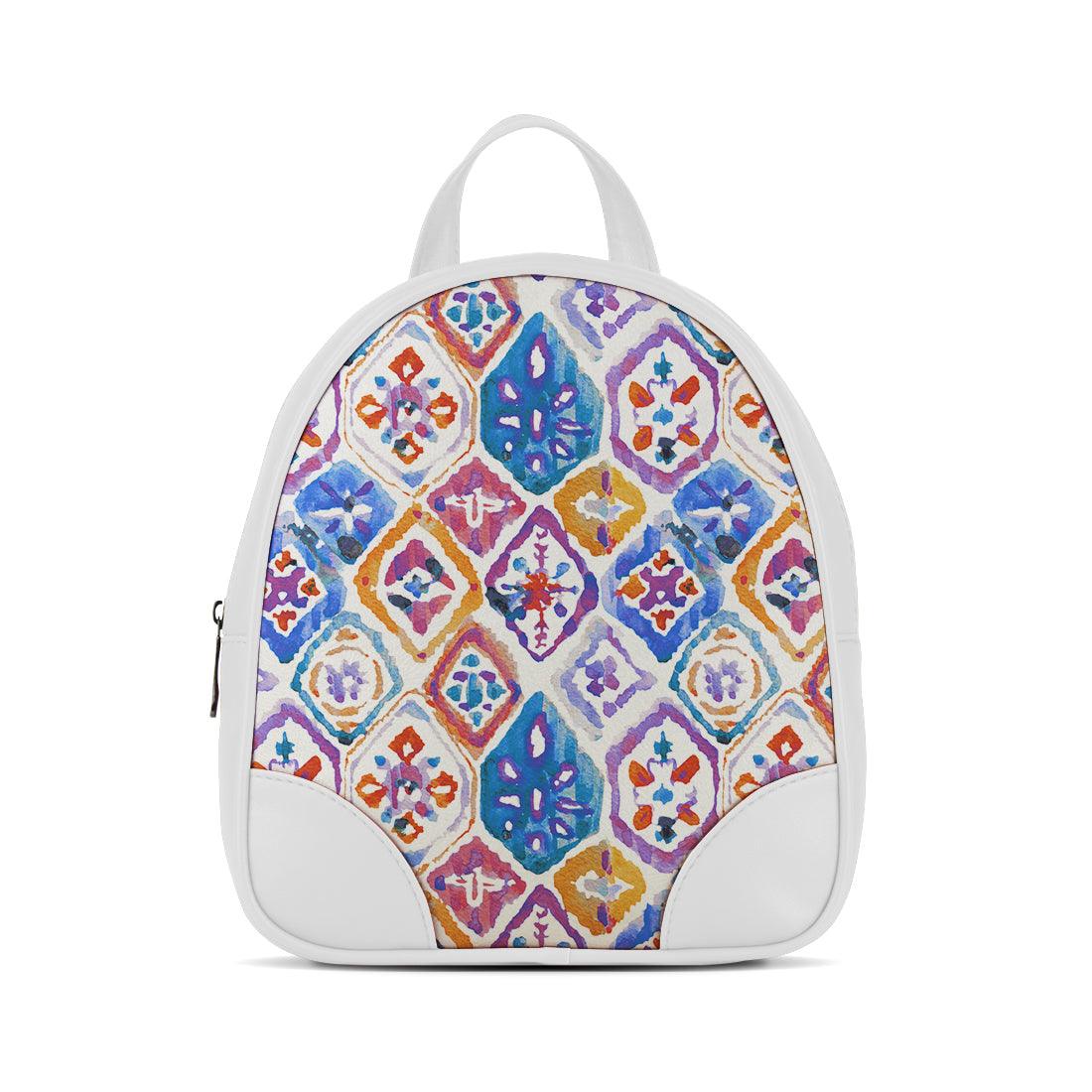 White O Mini Backpacks Mozaic - CANVAEGYPT