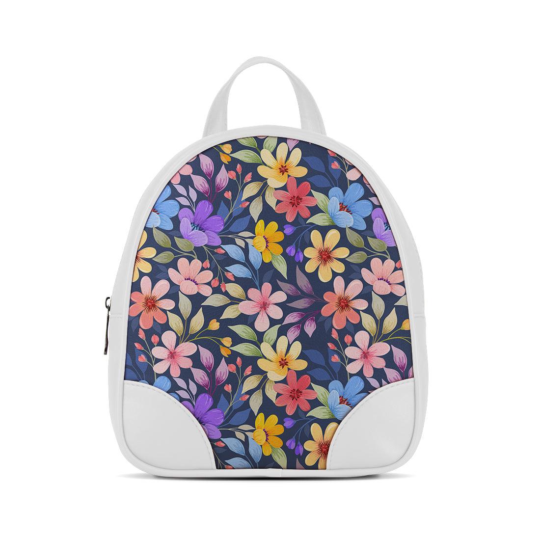 White O Mini Backpacks Purple Floral - CANVAEGYPT