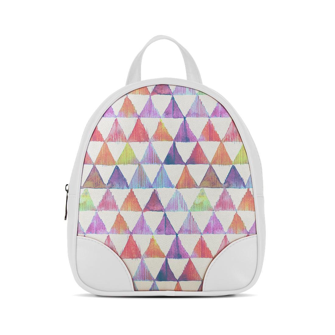 White O Mini Backpacks Rainbow triangles - CANVAEGYPT