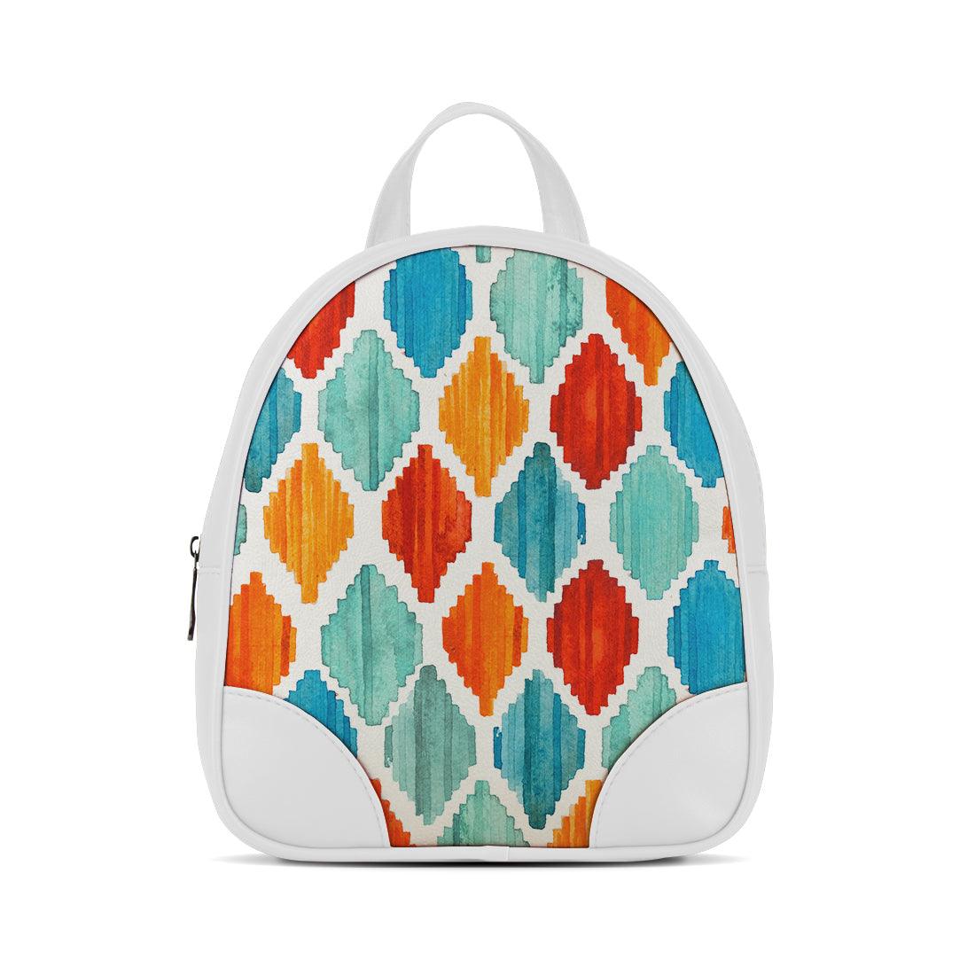 White O Mini Backpacks Rhombus sarong - CANVAEGYPT