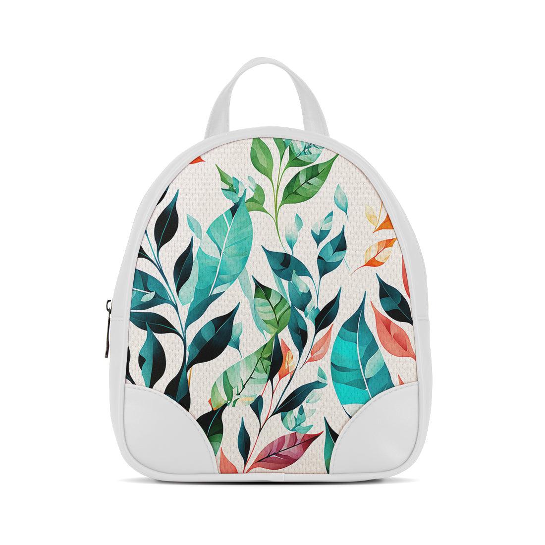 White O Mini Backpacks Vibrant leaves - CANVAEGYPT