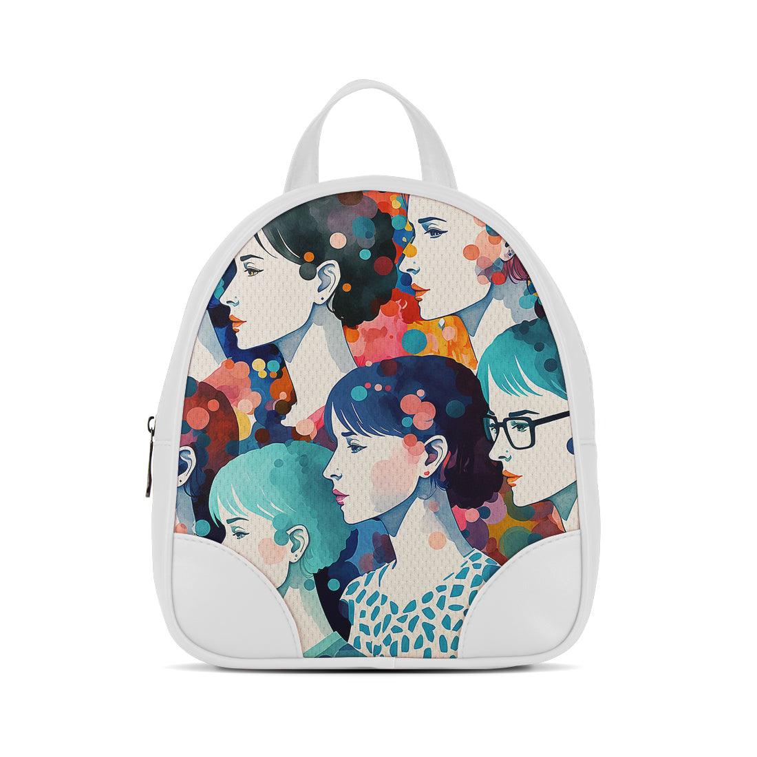 White O Mini Backpacks Women - CANVAEGYPT
