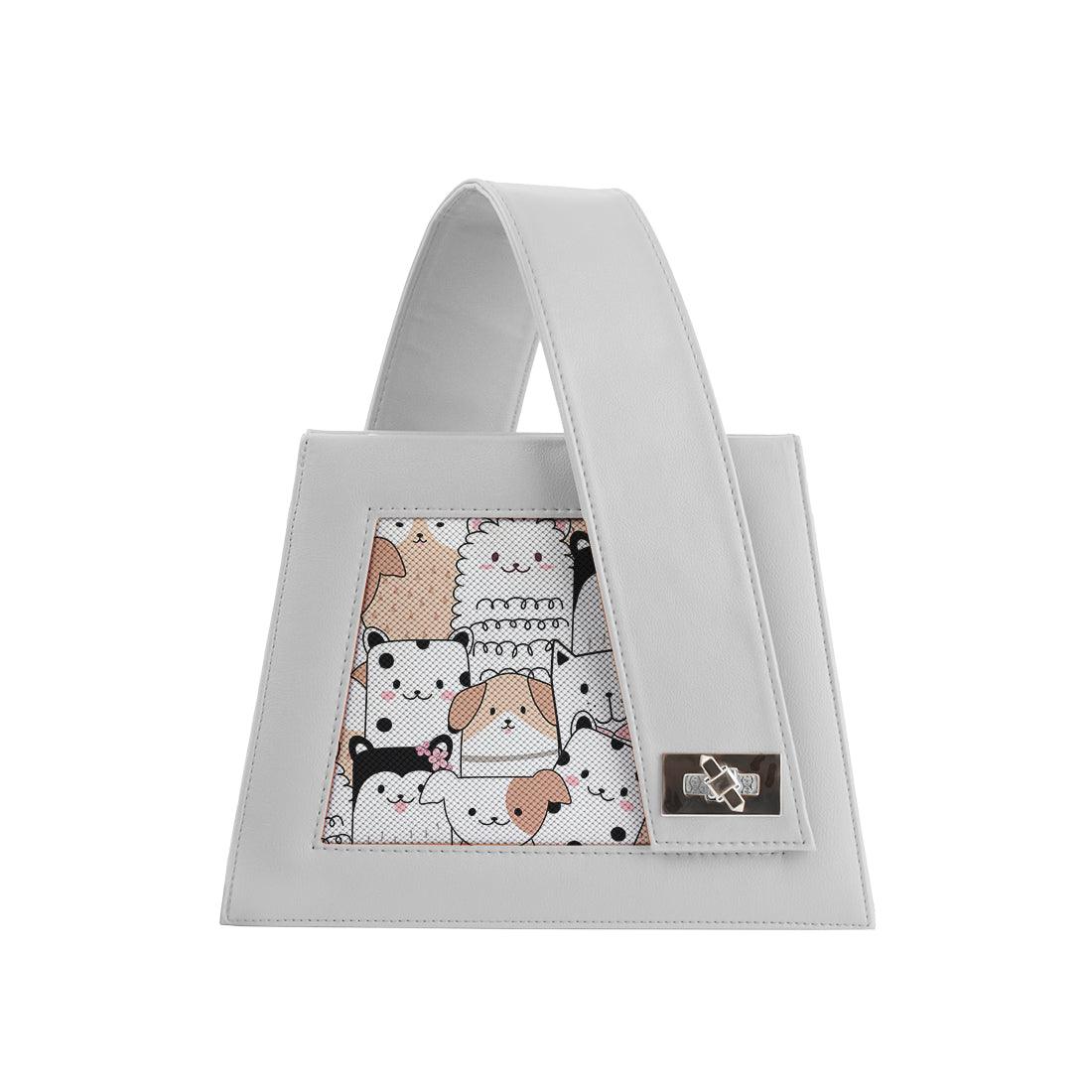 White One Handed Bag Cute Pets - CANVAEGYPT