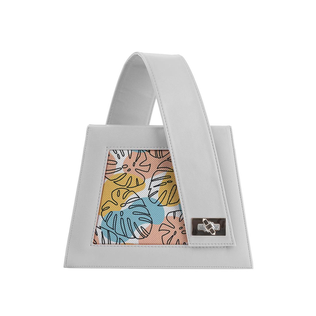 White One Handed Bag Floral - CANVAEGYPT