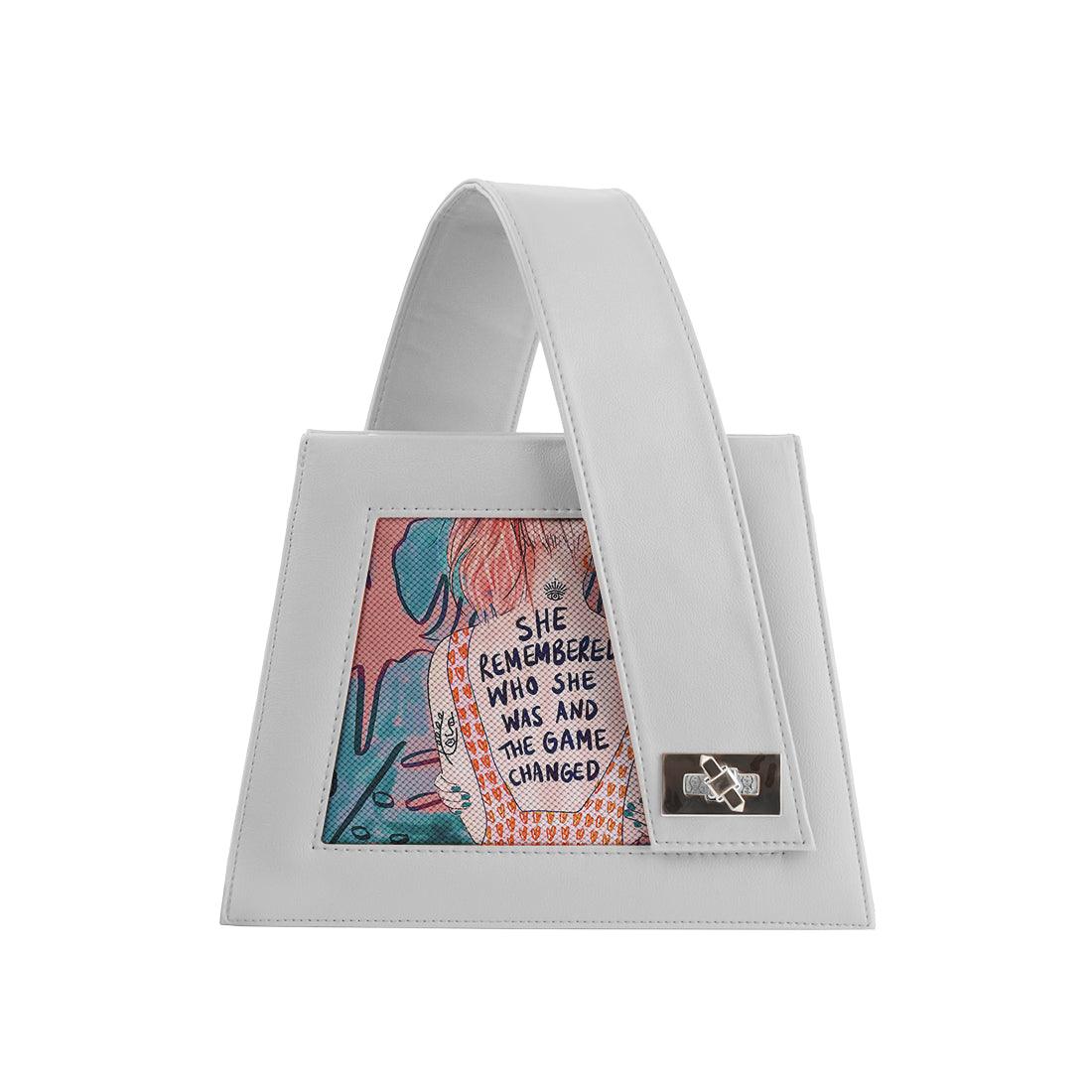 White One Handed Bag She remembered - CANVAEGYPT