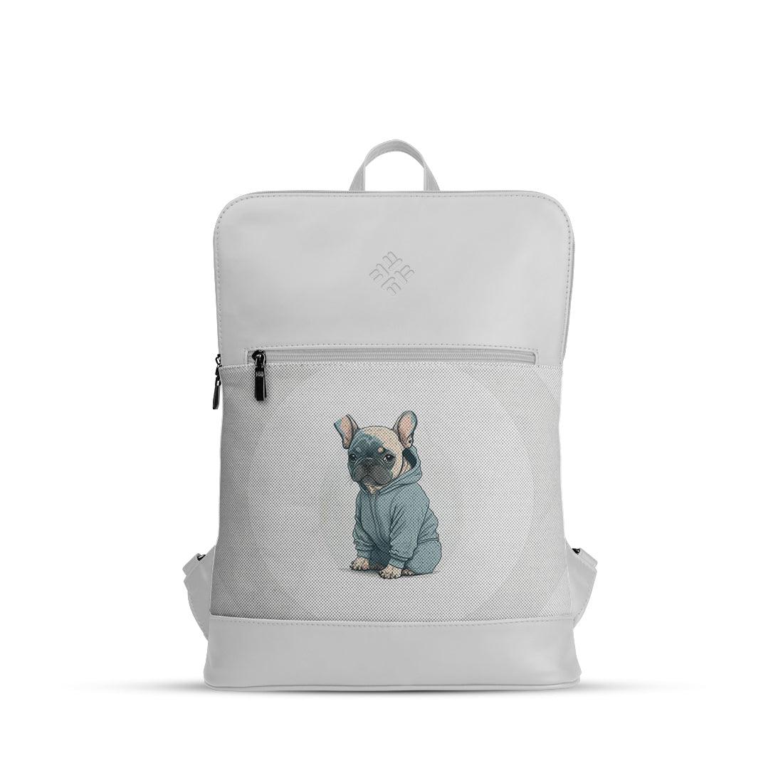 White Orbit Laptop Backpack Bulldog - CANVAEGYPT