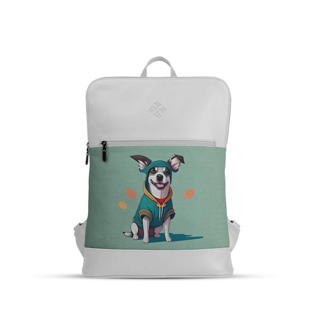 White Orbit Laptop Backpack Dog Hoodie - CANVAEGYPT