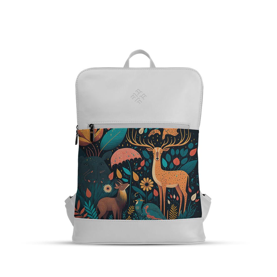 White Orbit Laptop Backpack Forest Animals - CANVAEGYPT