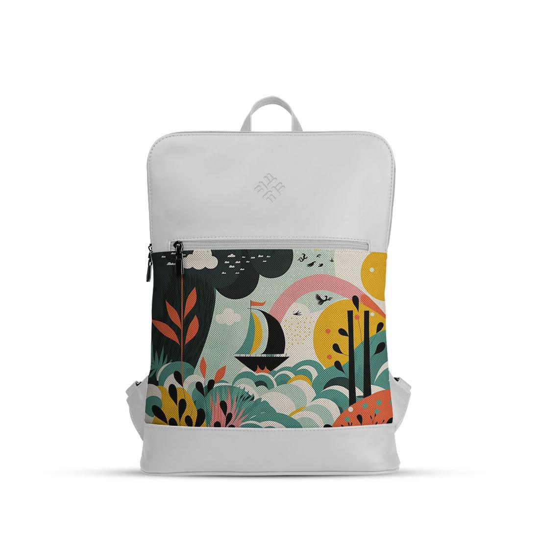 White Orbit Laptop Backpack Simple - CANVAEGYPT