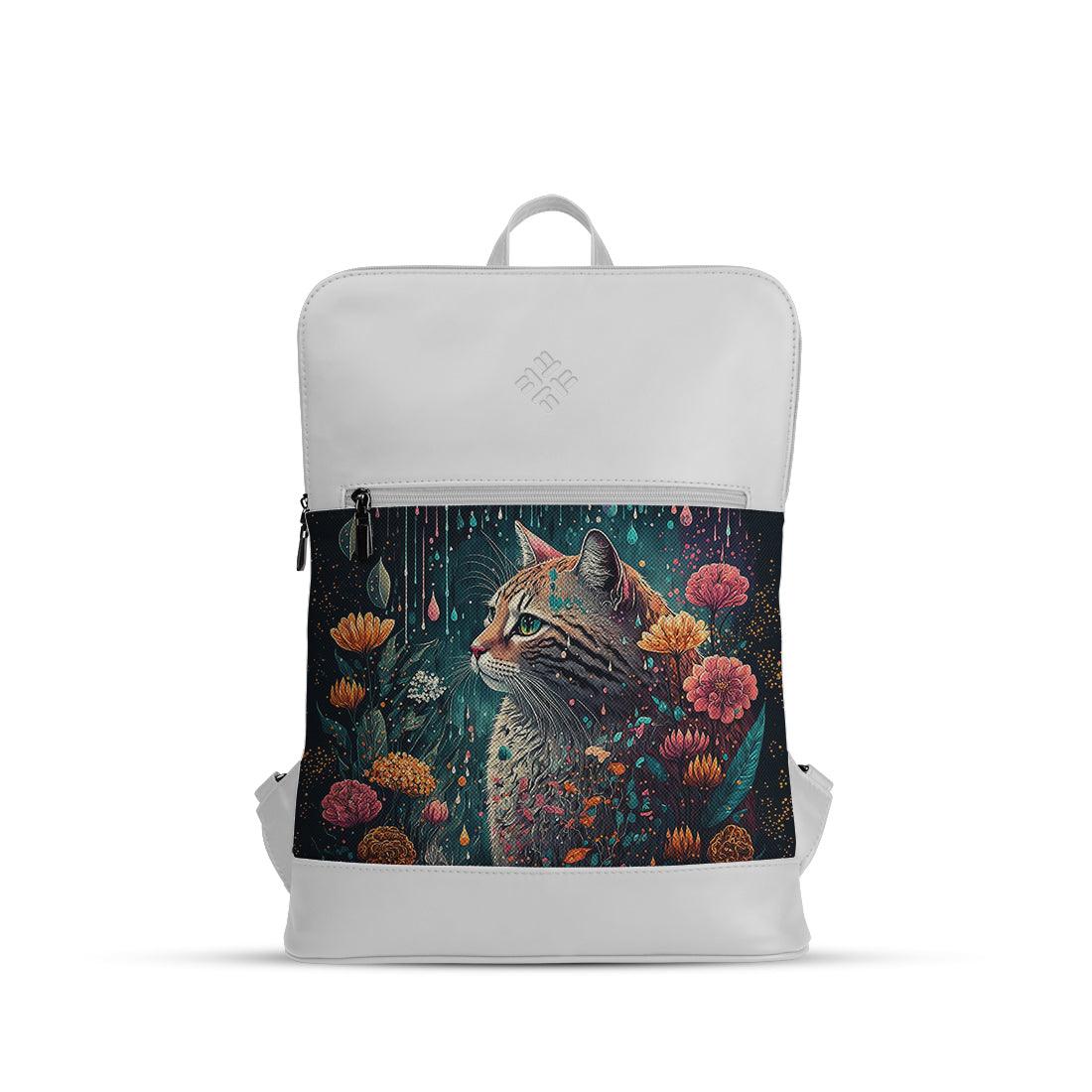 White Orbit Laptop Backpack Sweet Cat - CANVAEGYPT