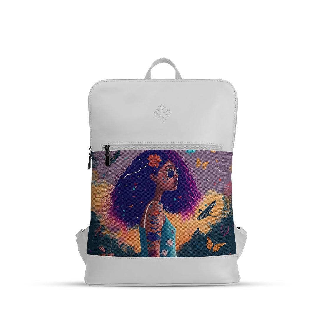 White Orbit Laptop Backpack Tranquil Girl - CANVAEGYPT