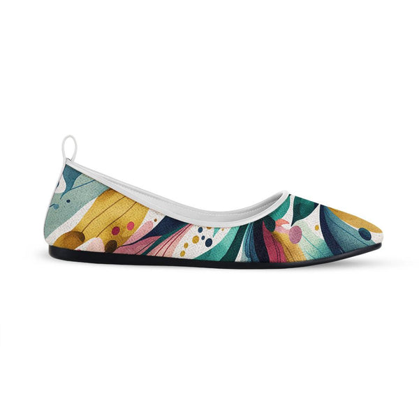 White Round Toe Shoe Color Flow
