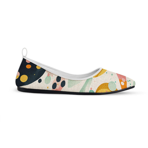 White Round Toe Shoe Dots