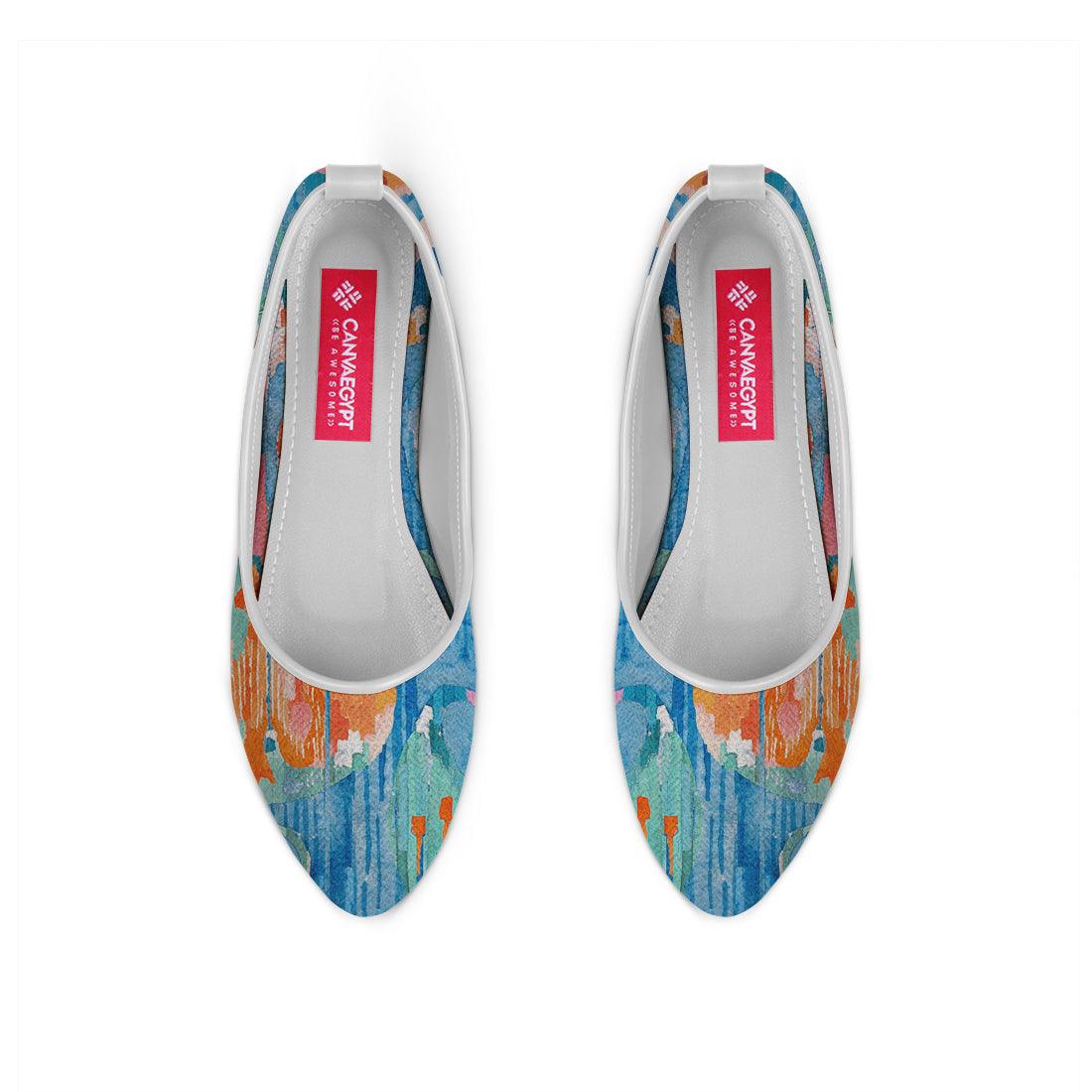 White Round Toe Shoe Electric blue - CANVAEGYPT