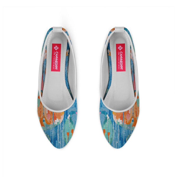 White Round Toe Shoe Electric blue - CANVAEGYPT