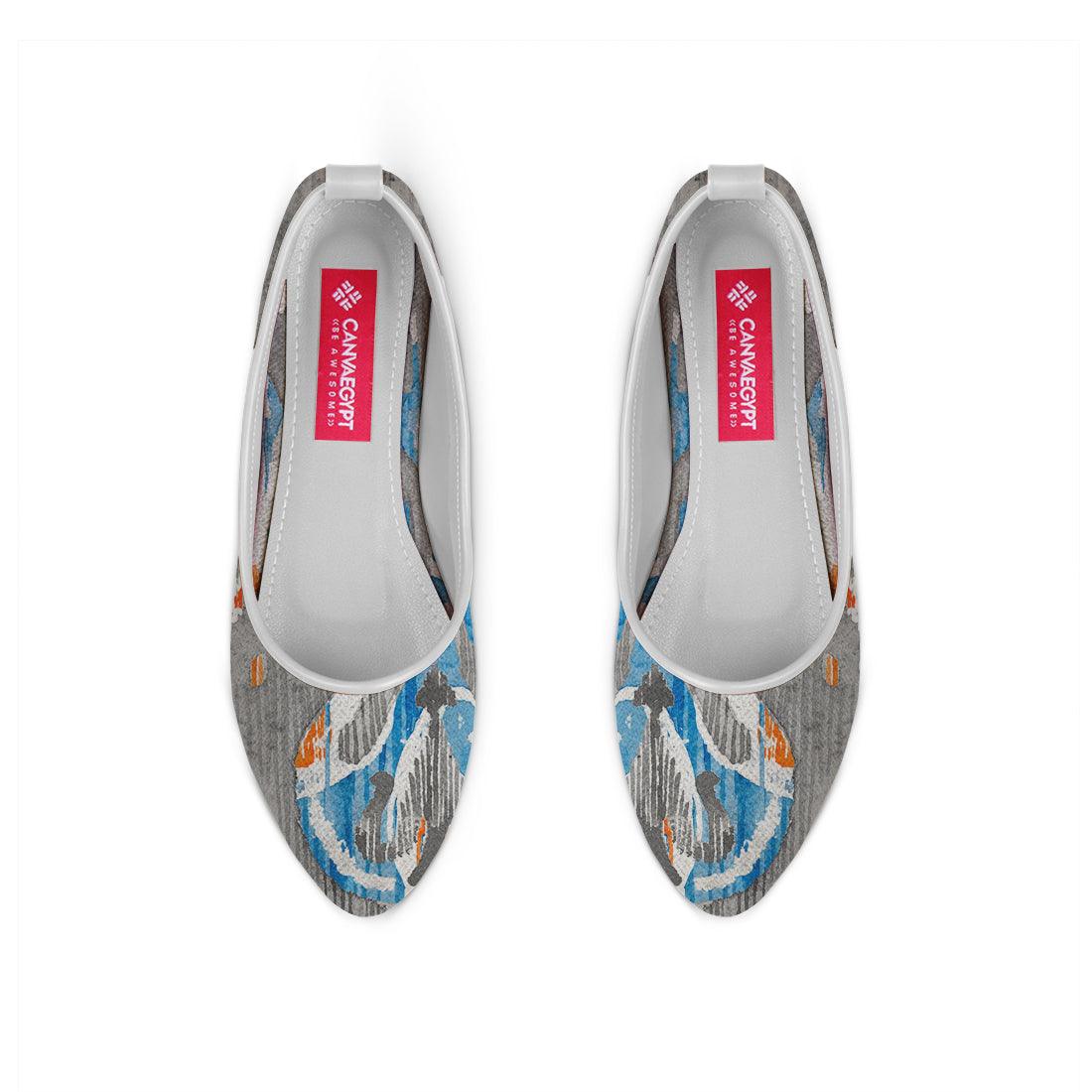 White Round Toe Shoe Good morning - CANVAEGYPT