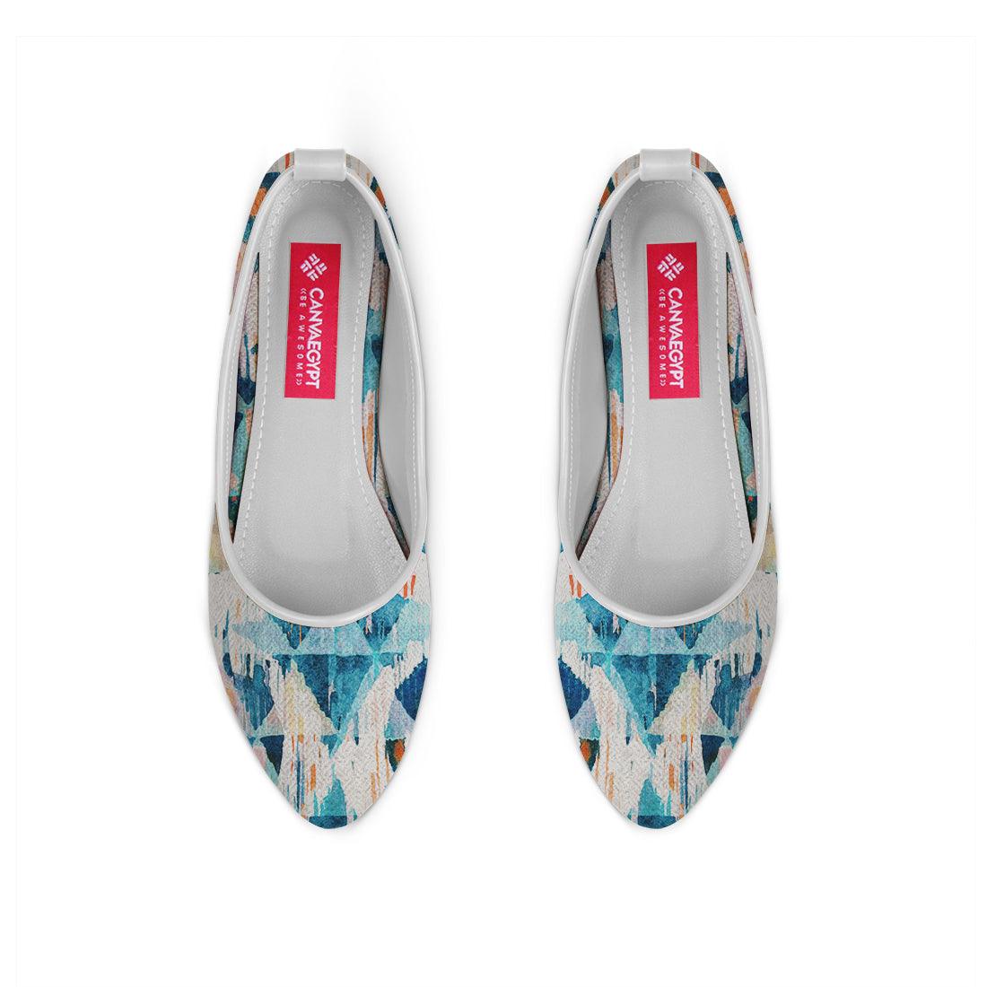 White Round Toe Shoe Happy blue - CANVAEGYPT