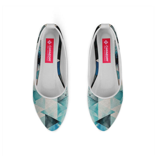 White Round Toe Shoe Ice Triangles - CANVAEGYPT