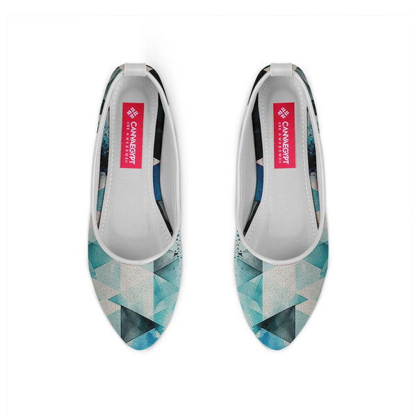 White Round Toe Shoe Ice Triangles - CANVAEGYPT