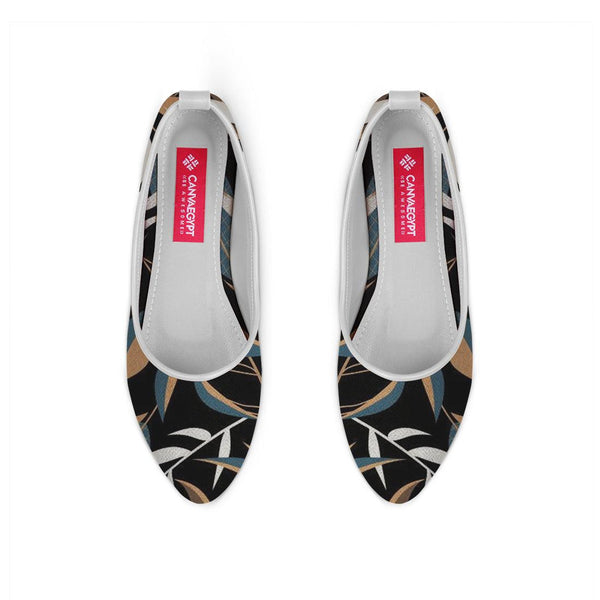 White Round Toe Shoe Leaves - CANVAEGYPT