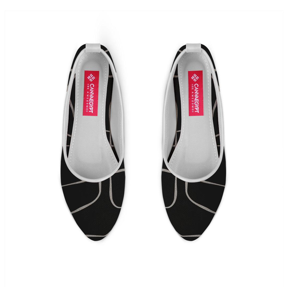 White Round Toe Shoe Line in black - CANVAEGYPT