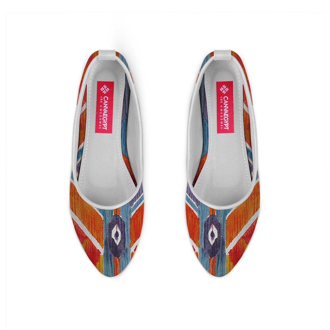 White Round Toe Shoe Navajo - CANVAEGYPT