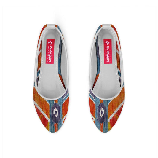 White Round Toe Shoe Navajo - CANVAEGYPT