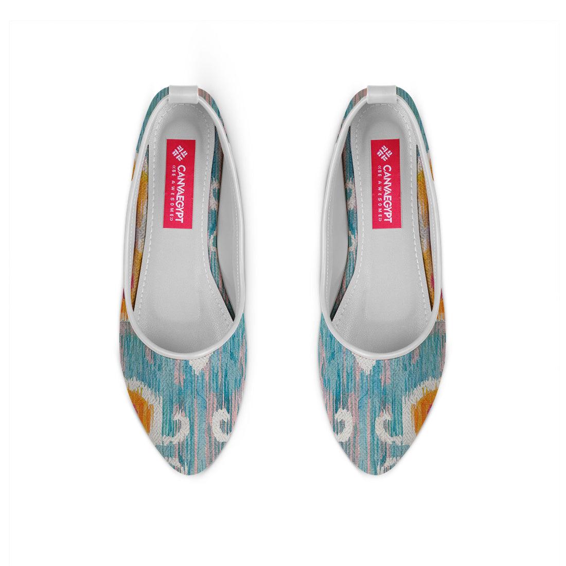 White Round Toe Shoe Purple blossom - CANVAEGYPT