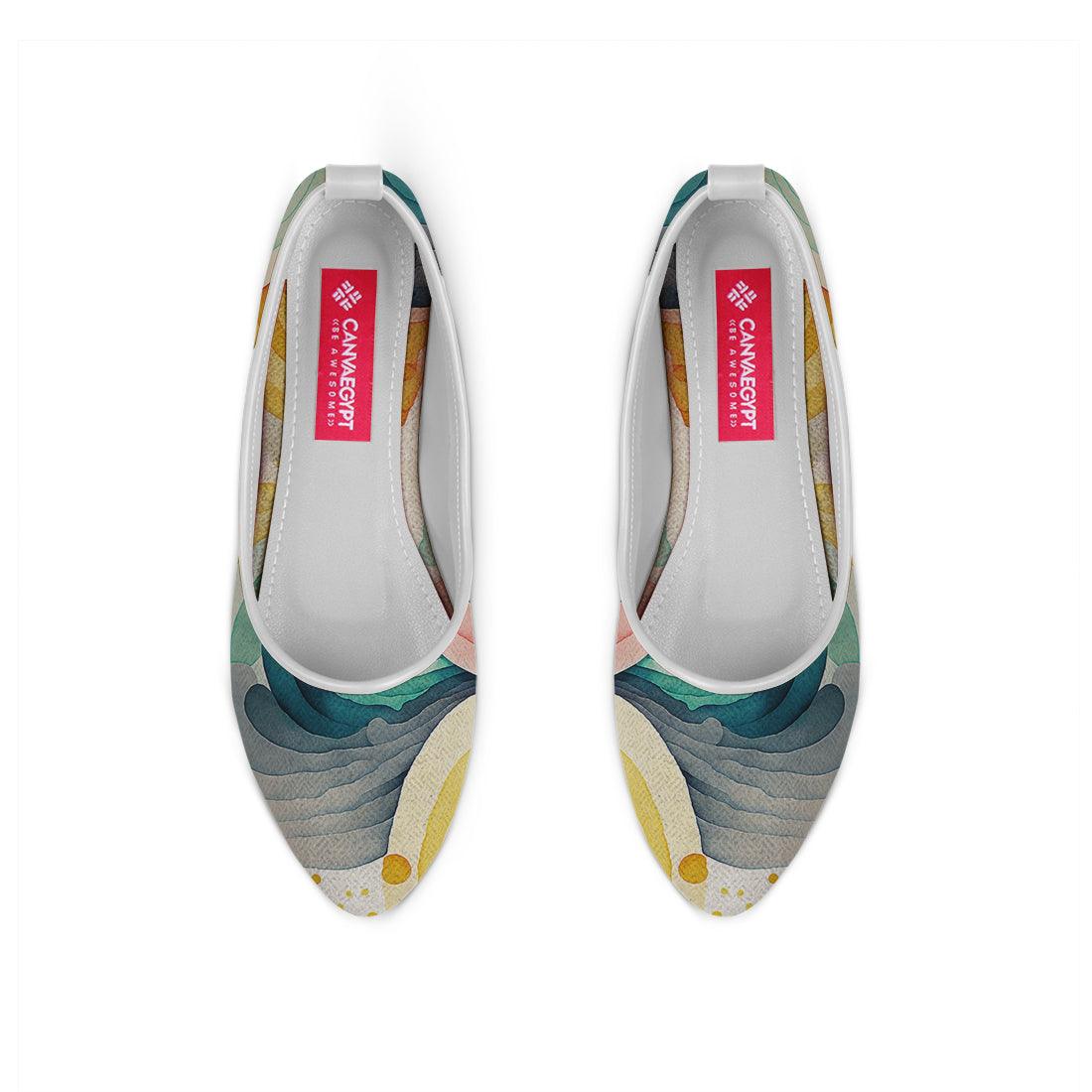 White Round Toe Shoe Scribbles - CANVAEGYPT