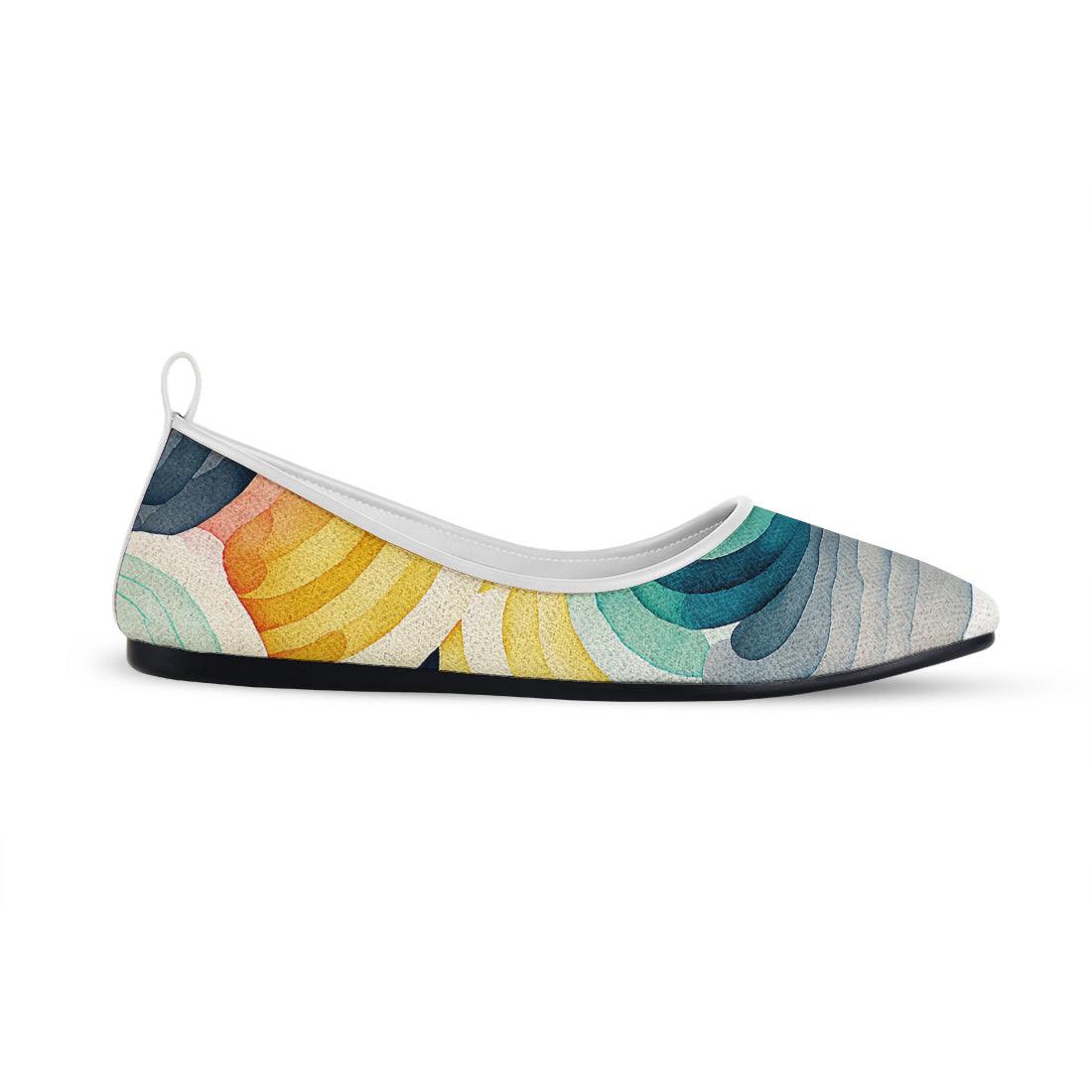 White Round Toe Shoe Scribbles - CANVAEGYPT