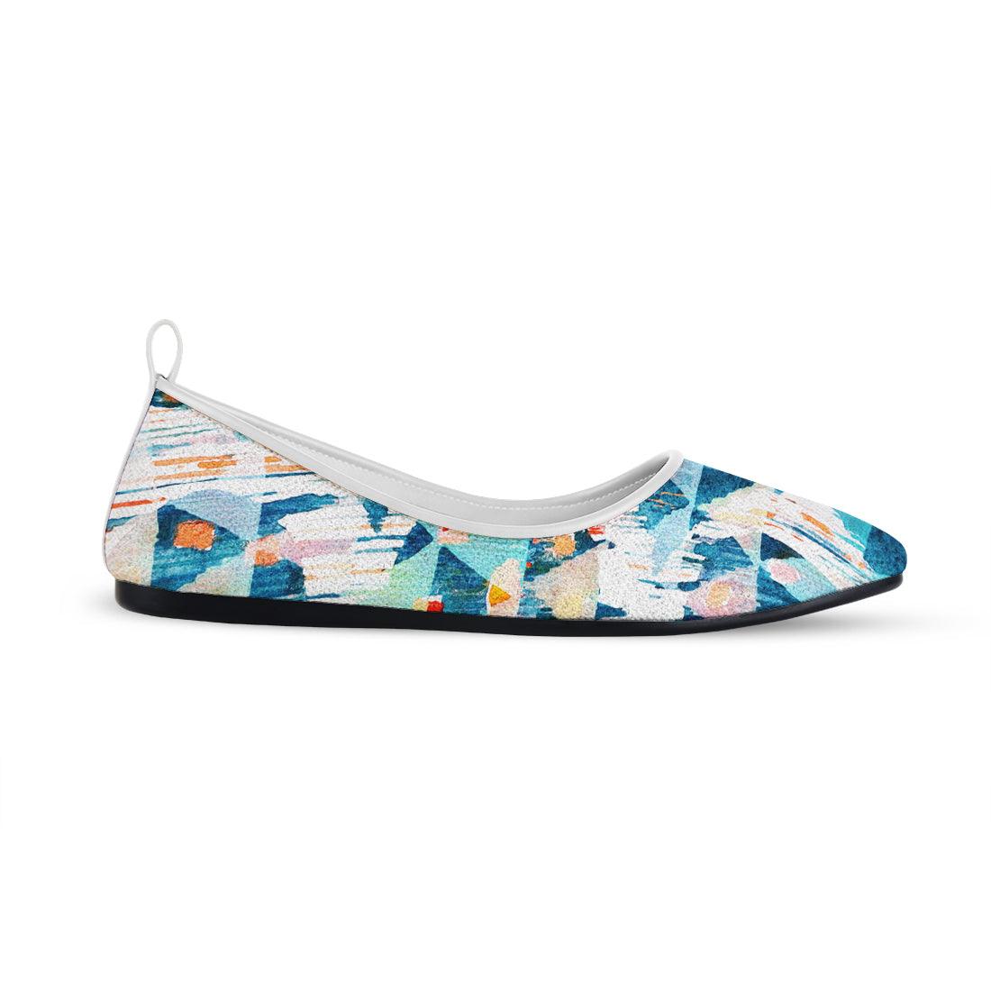 White Round Toe Shoe Happy blue - CANVAEGYPT