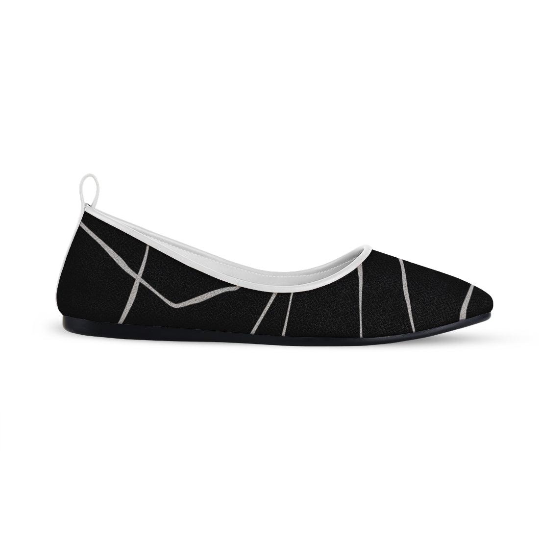 White Round Toe Shoe Line in black - CANVAEGYPT