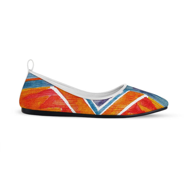 White Round Toe Shoe Navajo