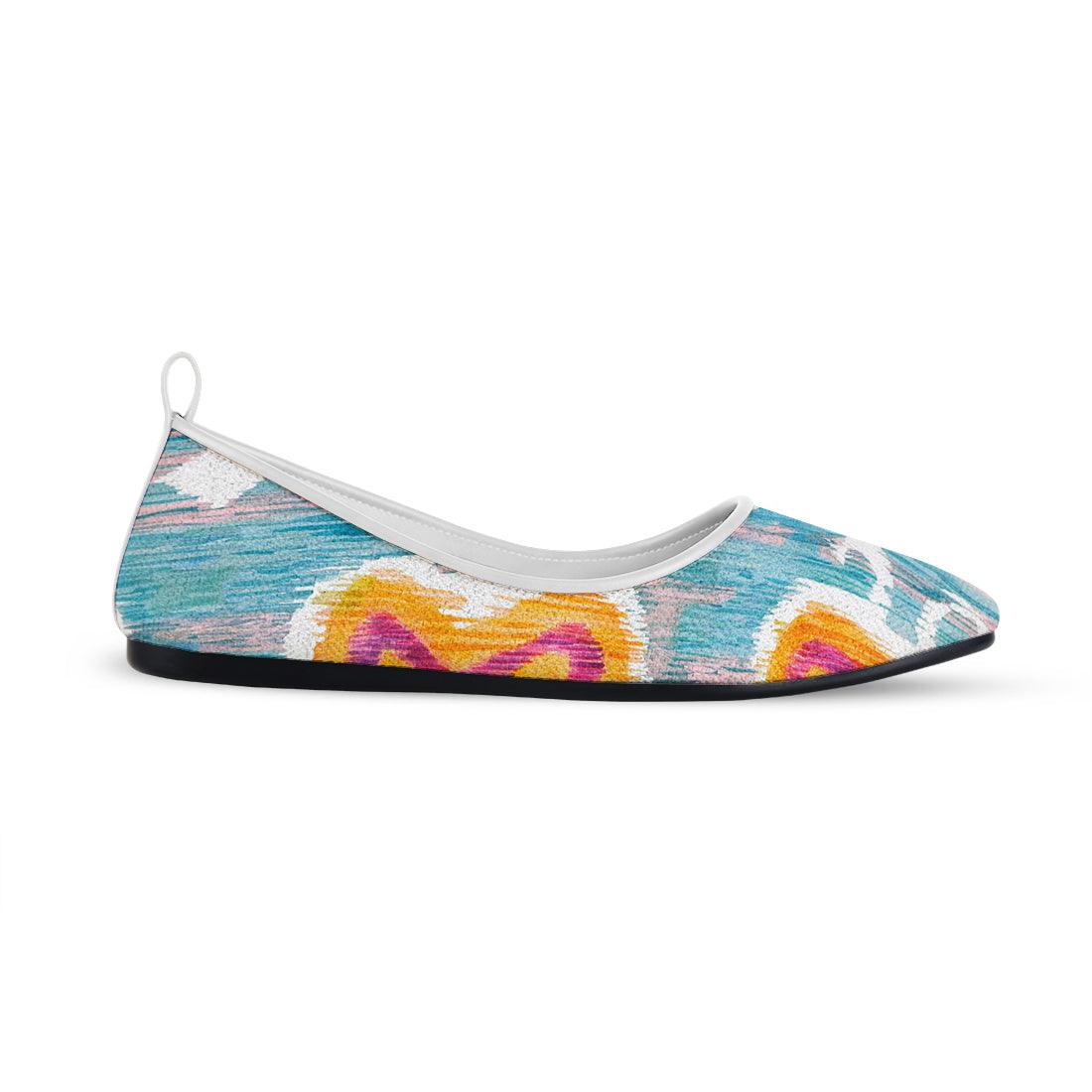 White Round Toe Shoe Purple blossom - CANVAEGYPT