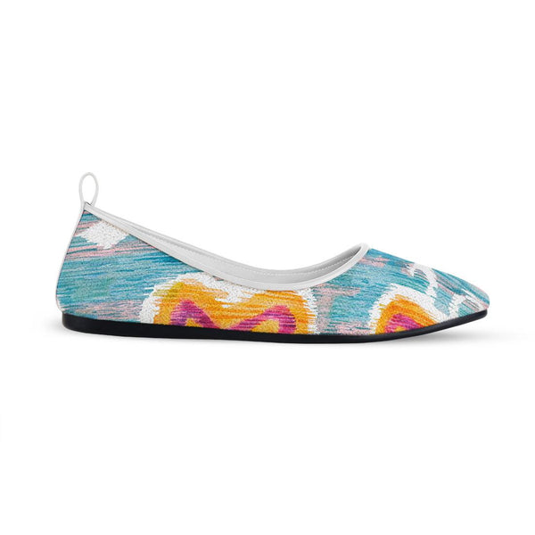 White Round Toe Shoe Purple blossom