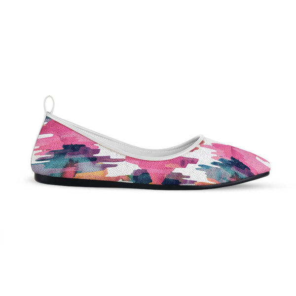 White Round Toe Shoe Rose quarts