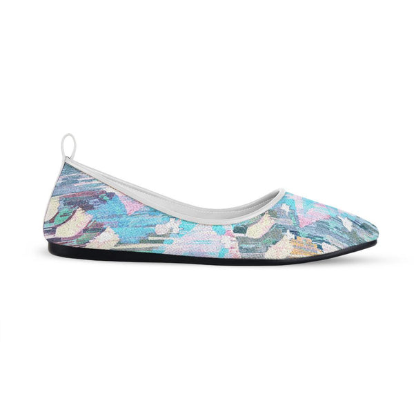 White Round Toe Shoe Vibrant purple