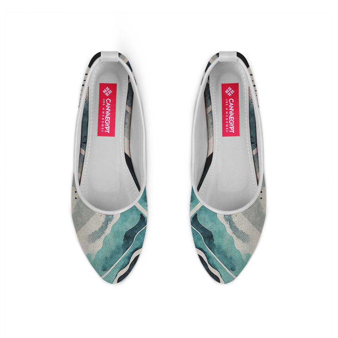 White Round Toe Shoe Waves - CANVAEGYPT