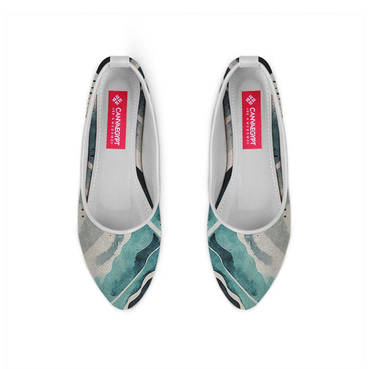 White Round Toe Shoe Waves - CANVAEGYPT