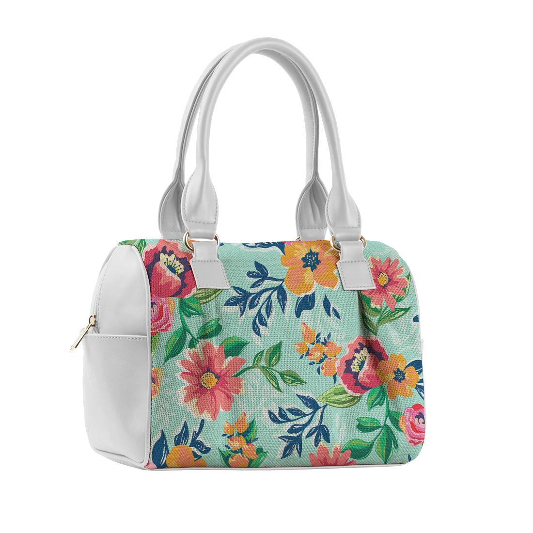White Speedy Bag Cyan Floral - CANVAEGYPT