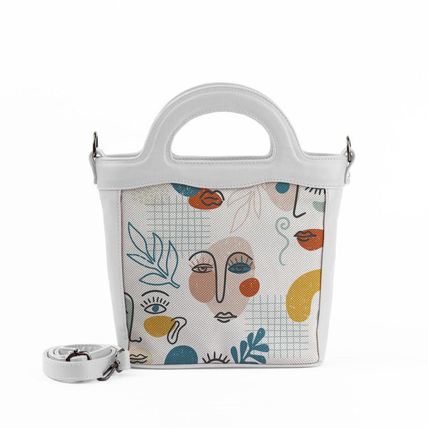 White Top Handle Handbag Faces - CANVAEGYPT