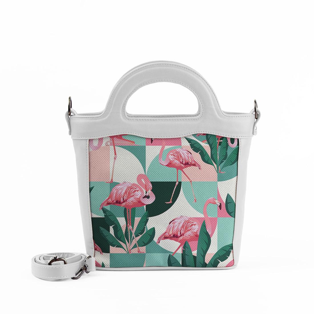 White Top Handle Handbag Flamingo - CANVAEGYPT